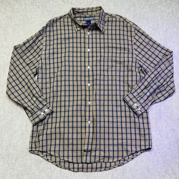 Structure Other - NWT STRUCTURE Mens Plaid Long Sleeve Button Down 90s Shirt Size L 100 Cotton